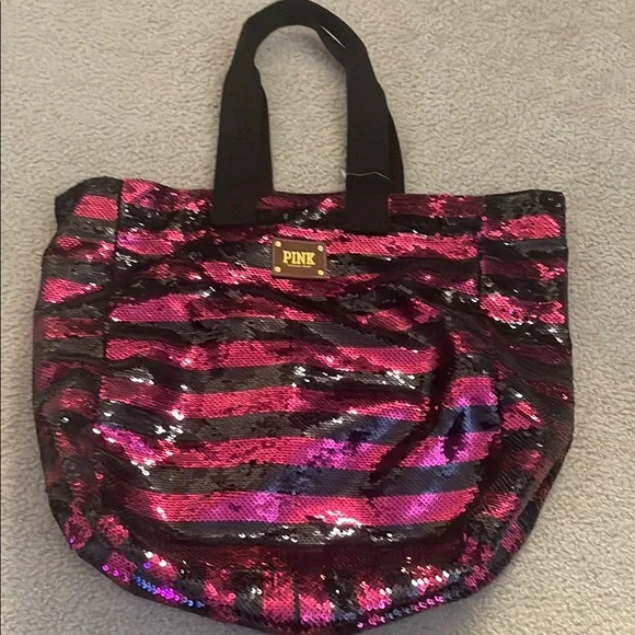 Never Used PINK Victoria's Secret Sequin Tote Bag - Picture 2 of 4